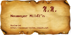 Neumeyer Milán névjegykártya
